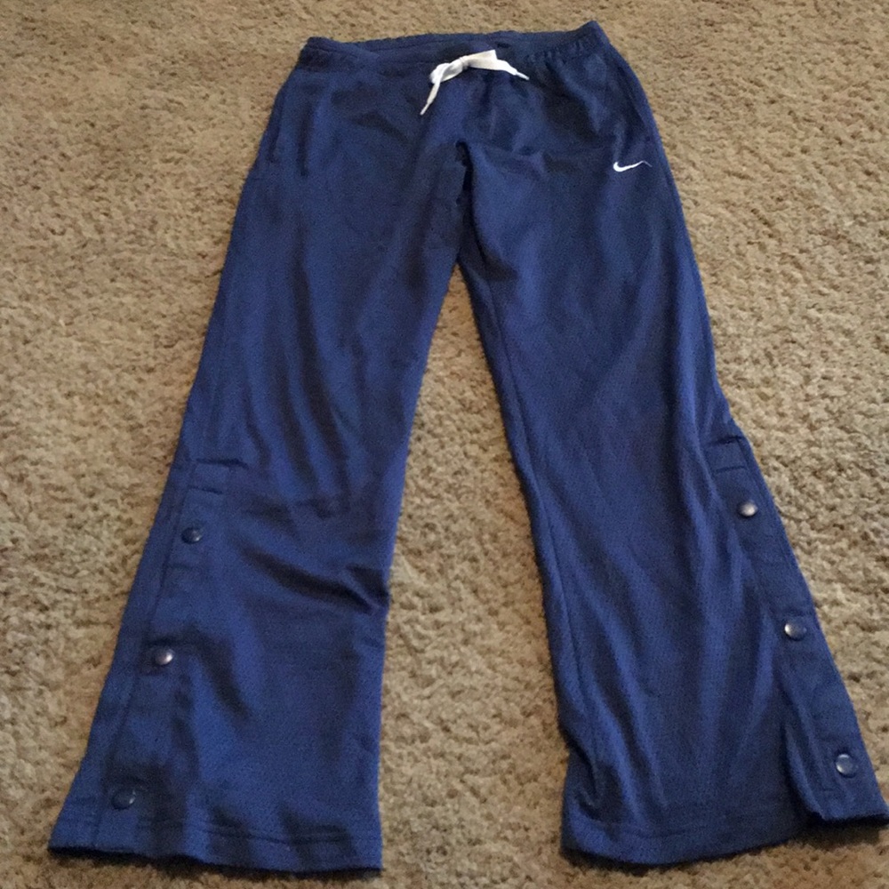 Nike Navy pants with 3 snap leg closure Sz L 14